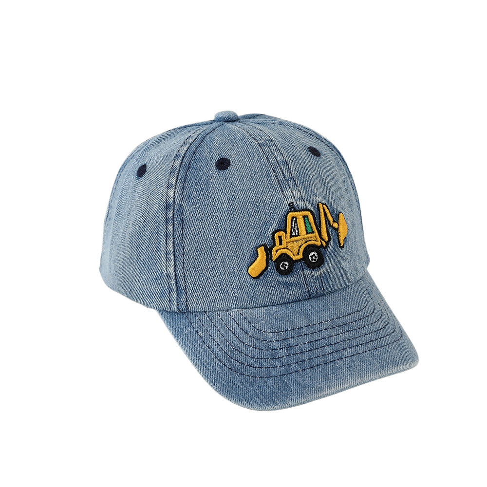 Wholesale Denim washed children's hat cartoon machine embroidered duckbill cap